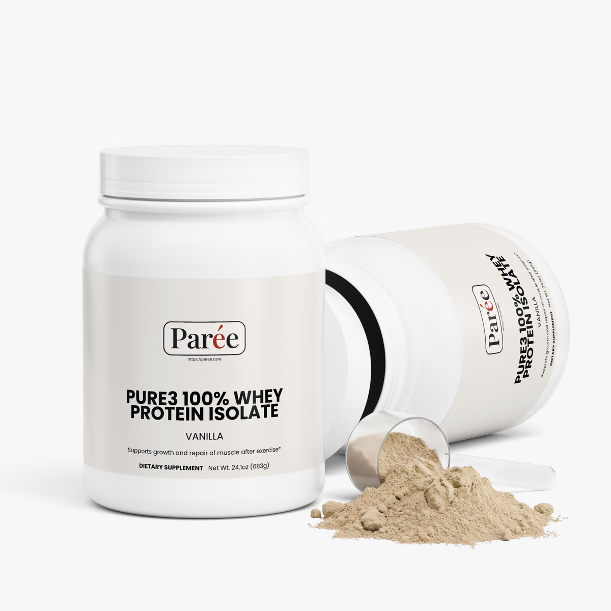 Pure3 Whey Protein Isolate – Vanilla, 19 g Protein, 24.1 oz