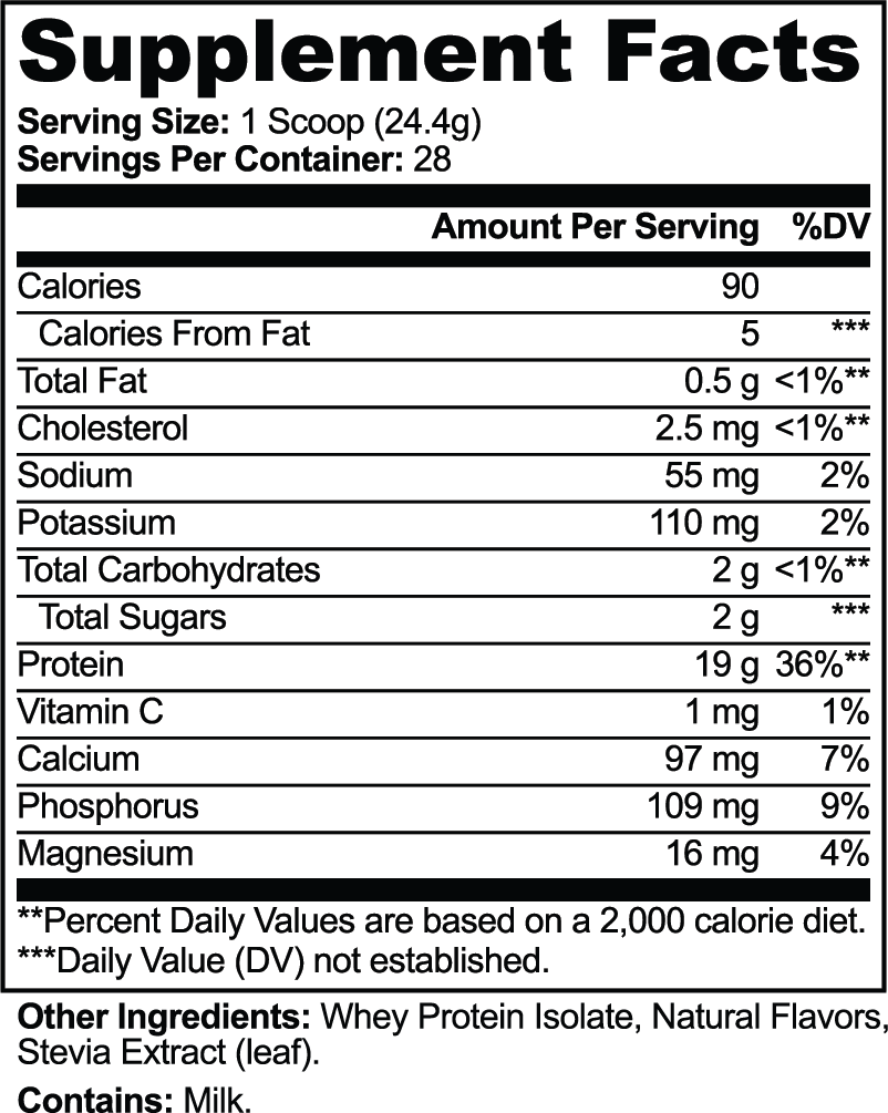 Pure3 Whey Protein Isolate – Vanilla, 19 g Protein, 24.1 oz