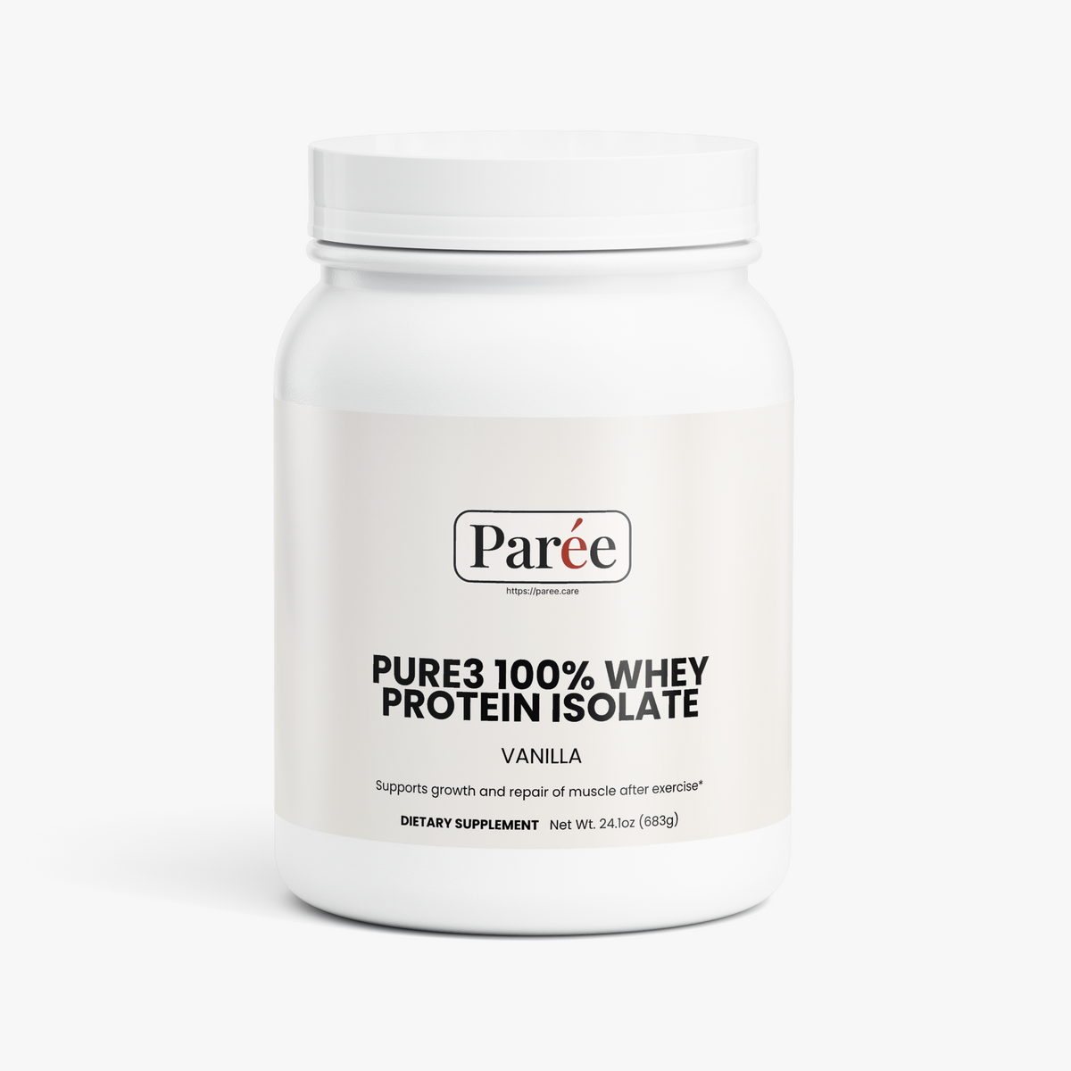 Pure3 Whey Protein Isolate – Vanilla, 19 g Protein, 24.1 oz