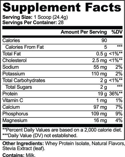 Pure3 Whey Protein Isolate – Vanilla, 19 g Protein, 24.1 oz